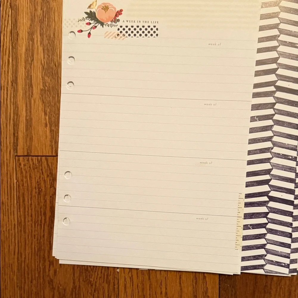 Cream and Blue Planner with Inserts